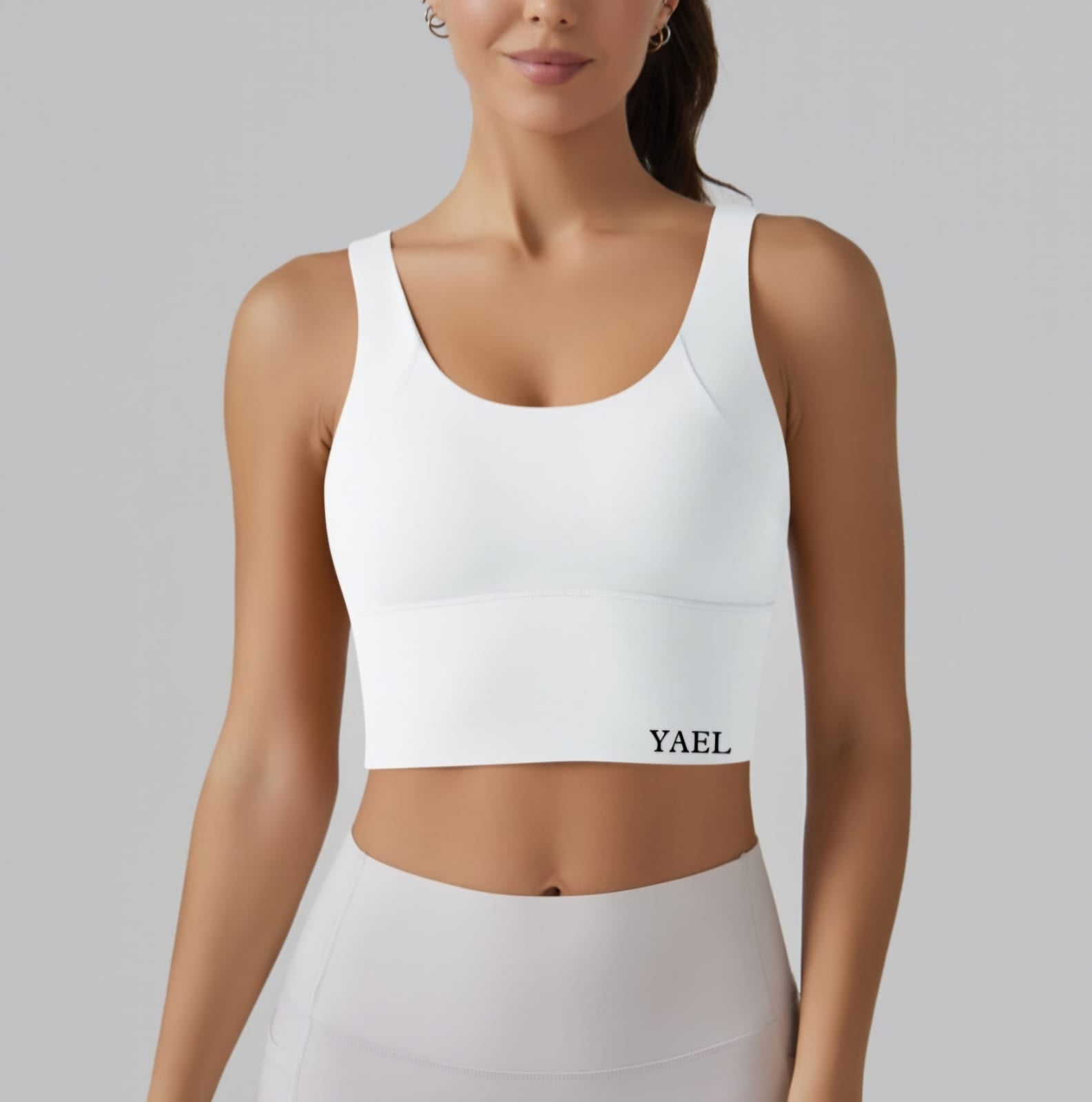 Sleeveless Crop Top V Back Sport Bras with Built-in Pads