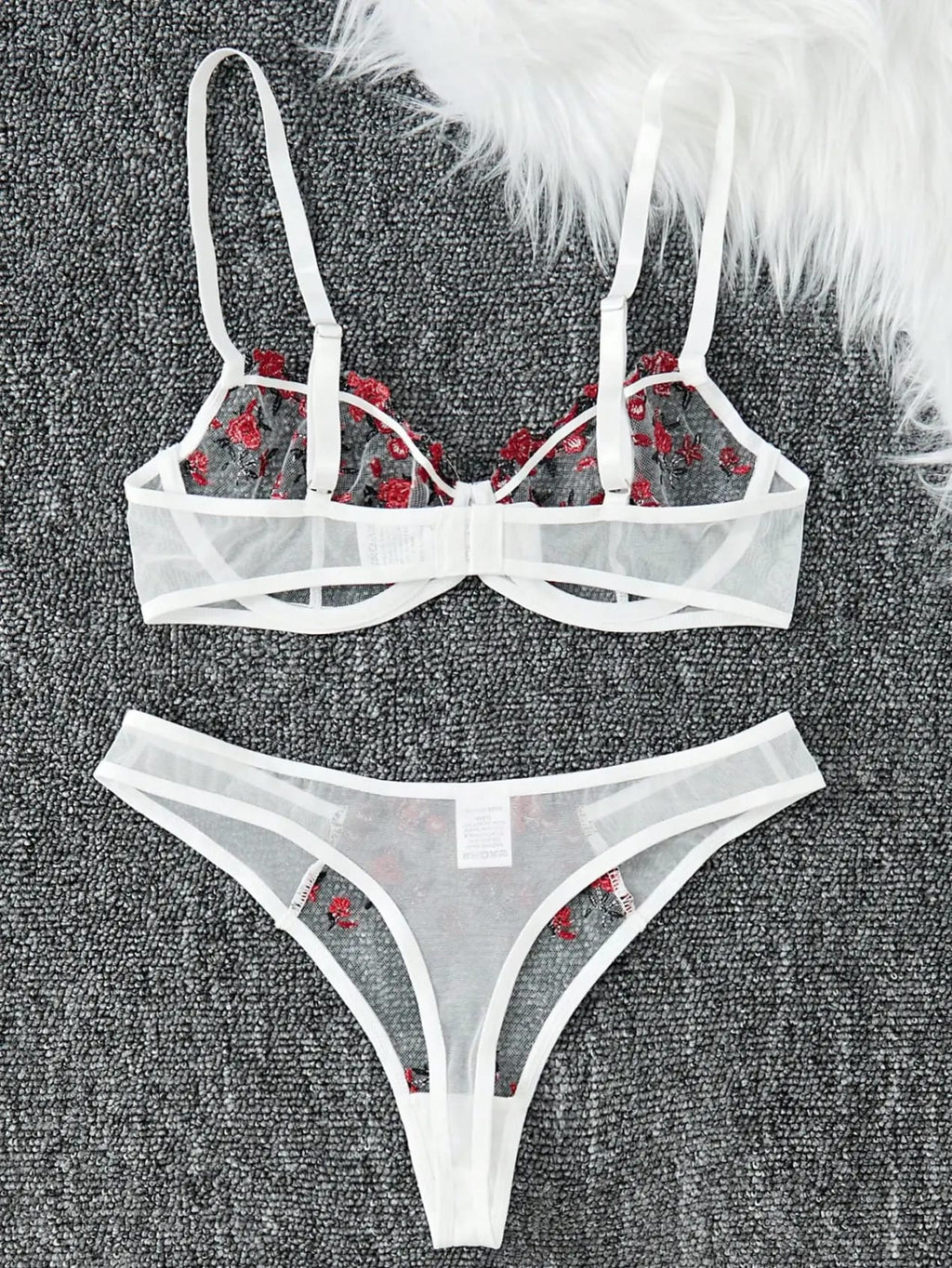 Red roses flower underwear