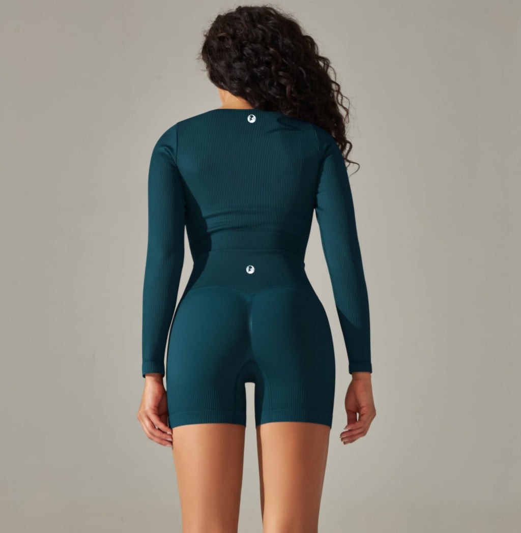 Ribbed Seamless High Waist Gym workout Yoga Set