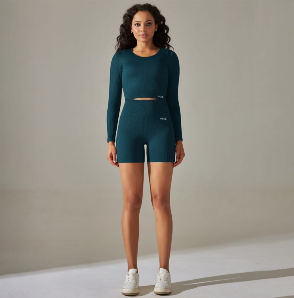 Ribbed Seamless High Waist Gym workout Yoga Set