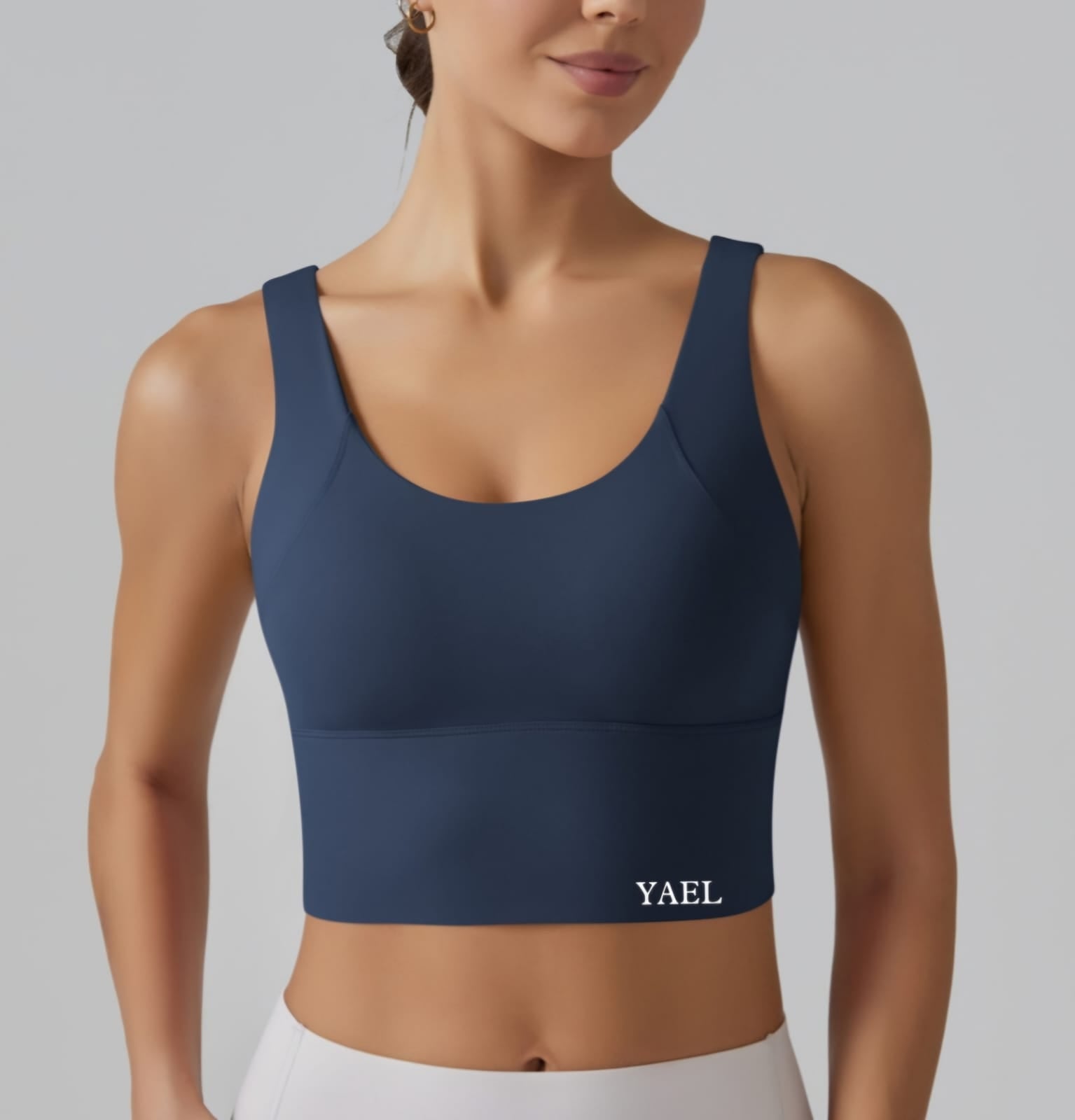 Sleeveless Crop Top V Back Sport Bras with Built-in Pads